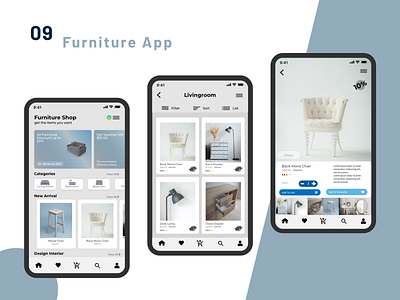 Furniture App app app design application dailyui design furniture furniture app furniture design furniture store ui ui ux ui design uidesign uiux ux ux design uxdesign visual design