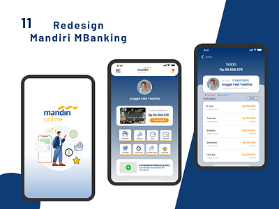 Redesign Mandiri Mbanking app app design application bank bank app banking banking app dailyui design redesign ui ui ux ui design uidesign uiux visual design