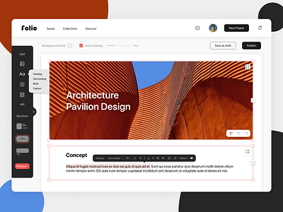 Folio - Platform to create your case study instantly case study design portfolio ui ux website weddesign