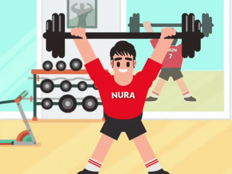 Gym Workout #WeightLift #Aftereffects, #Dribbble #Debutshot 2d after effects animated gif animation creative debut debutshot design dribbble gym illustrator motion graphics shapes vector weight lift work out