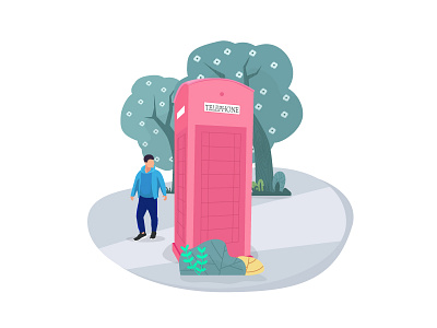 telephone booth illustration