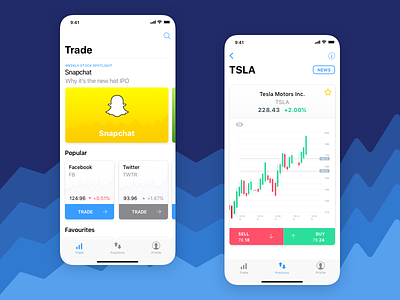 Minimalistic Stock Trading App Concept app ios mobile stock trading