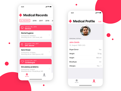 Medical Records Concept App app health ios medicine mobile
