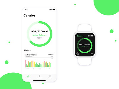 Calorie Tracker App Concept app apple watch fitness health ios mobile