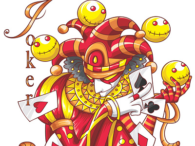 Joker card cardgame clown commission illustration illustrator joker vector