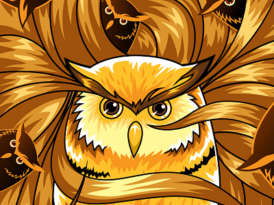 Owl bird commission illustration illustrator nightbird owl vector
