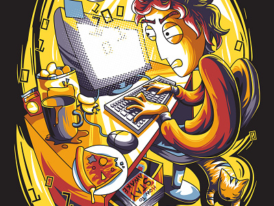 Programmer commission computer designgraphic digitalart digitalillustration hacker illustration illustrator programmer t shirt tee vector