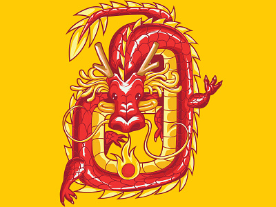 Red Dragon angga anggatantama chinese commission dragon graphicdesign illustration japan mythology reddragon tantama vector