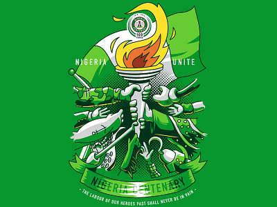 Nigeria Unite army commission graphicdesign hero illustration nigeria nigeriacentenary sailor t shirt t shirtdesign unity vector
