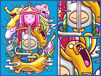 Adventure Time adventuretime commission finn graphicdesign illustration jake nickelodeon princessbubblegum rainicorn t shirtdesign tee vector