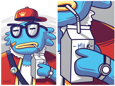 Hipster Bluboo badge blue characterdesign commission graphicdesign hipster illustration king milk teenager urban vector