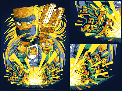 Minecraft commission game graphicdesign illustration lego minecraft parody t shirtdesign tee urban vector