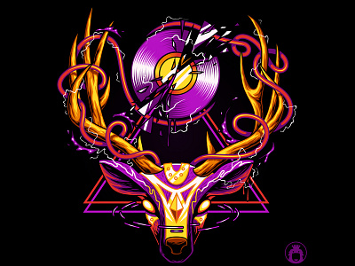Electric Deer commission deer disco edm electricmusicdance graphicdesign illustration t shirtdesign tee urban vector wild