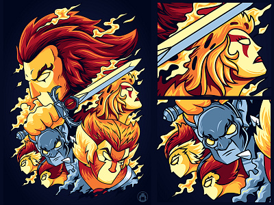 Thundercats commission graphicdesign illustration lion lion o mumm ra snarf sword t shirtdesign thundercats tygra vector