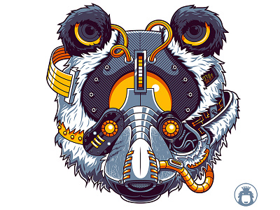 Panda of Steel animal commission cyborg electric graphicdesign illustration panda robot tshirtgraphic vector wiredanimal