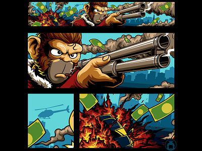 Brox Banner brox commission graphicdesign gta5 gun illustration monkey playstation urban vector youtube