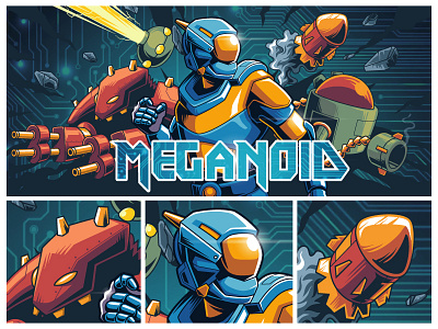 Meganoid android. adventure game mobile game robot