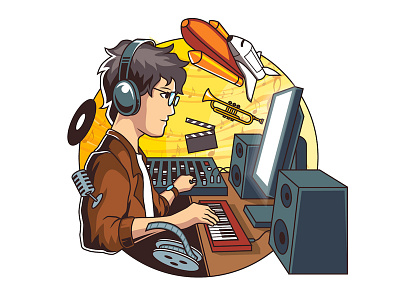 Sound Designer artist commission gamedeveloper illustration movie music sound sound designer vector vectorart web website
