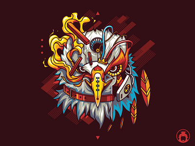 Eagle animal apparel flame illustration t shirt design urbanart vector vectorart