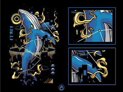 Whale animal apparel illustration mammals space t shirt design tee vector vector art whale