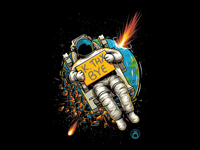 Final Destination apparel artwork astronaut earth illustration meteor space t shirt design vector vectorart