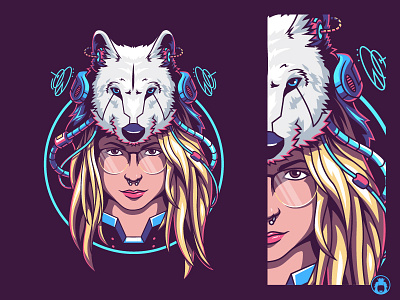 Miss Andie FTW banner drawing game gamer gaming illustration profil vector vectorart wolf youtube youtube banner