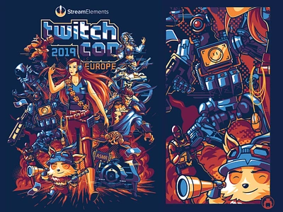 Stream Elements Twitch Con Europe 2019 apex apparel commission event game gaming illustration merchandise poster screenprint t shirt t shirtdesign tshirt twitch vector vectorart