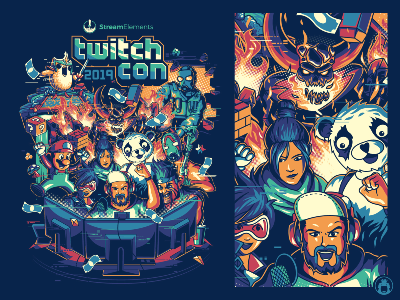 StreamElement TwitchCon 2019 event game gaming illustration influencer merch merchandise poster stream streamer t-shirt t-shirtdesign twitch twitchcon vector vectorart