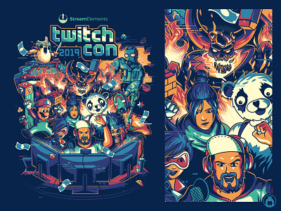 StreamElement TwitchCon 2019 event game gaming illustration influencer merch merchandise poster stream streamer t shirt t shirtdesign twitch twitchcon vector vectorart