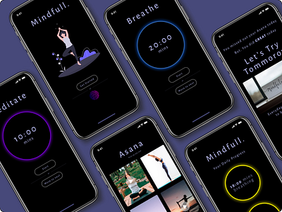 Mental heath mobile App - Mindfull. adobexd app branding design figma illustration interactive onboarding product design ui ux