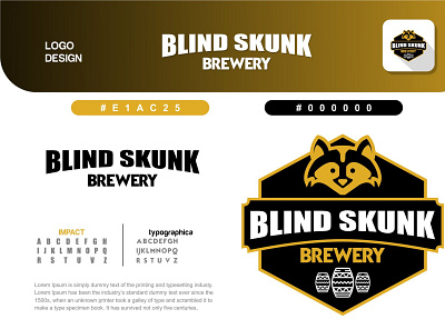 LOGO DESIGN FOR BLIND SKUNK BREWERY brand design brand identity branding flat graphic design icon illustration logo minimal typography