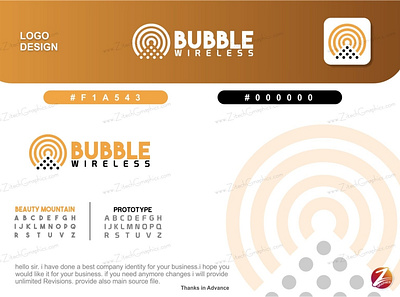 Bubble wireless | Business Logo | ZitechGraphics brand design brand identity branding design flat graphic graphic design illustration minimal typography zitechgraphics