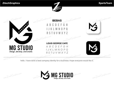 MG STUDIO | Logo Design | ZitechGraphics brand design brand identity branding design flat graphic design illustration logo design minimal typography ui vector zitechgraphics