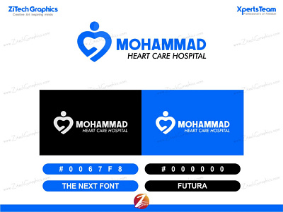 MOHAMMAD HEART CARE | Minimalist Logo Design | ZitechGraphics