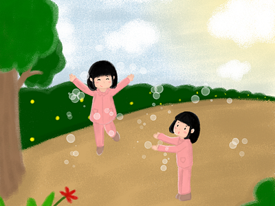 The Siblings artworks childrenbook childrenillustration digitalpainting illustration illustrator play siblings
