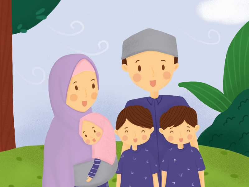 Happy Family procreate digitalpainting artworks cute family childrenbook childrenillustration illustrator illustration