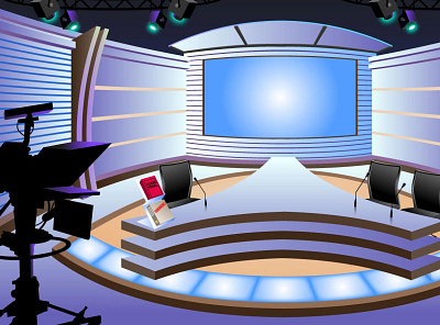 plateau tv background e learning illustration vector