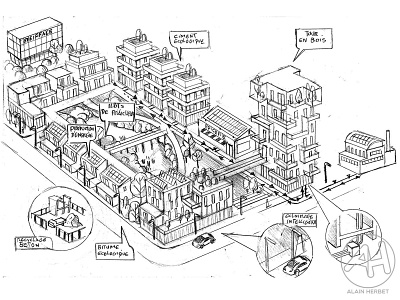 ecoquartier croquis sketch