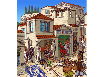 Grèce-Athènes background character childrens illustration illustration