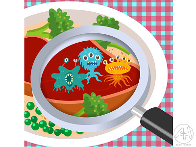 bacteries e learning humour illustration vector
