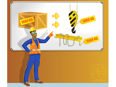 ouvrier chantier character e learning illustration vector