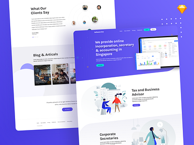 Landing Page UI agency articals blog business clean design discover ecommerce figma free sketch free ui kit landingpage marketing minimal sketch sketchapp website