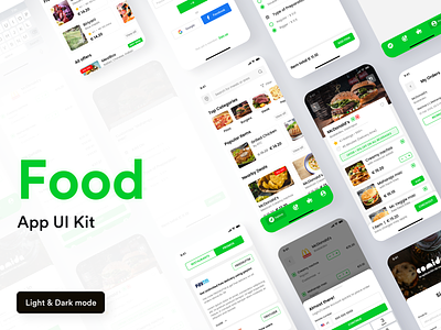 Comida Food App UI Kit book buy cart delivery detail driver explore food food and drink food app listing login order pizza purchase restaurant