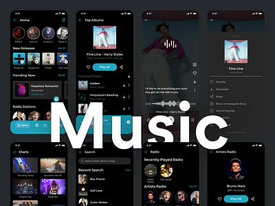 Music App UI - Dark mode