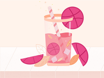 Dribbble Drrrink! design drink flat illustration lemonade summer vector