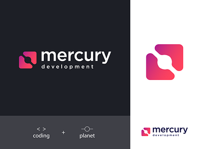 Mercury development Redesign art branding design flat icon illustration illustrator logo minimal typography