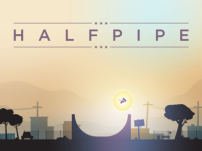 Halfpipe Final halfpipe illustration open source park purple sun sunset vector yellow