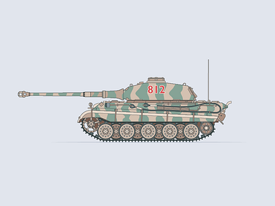 Little Königstiger illustration königstiger tank tiger ii ww2