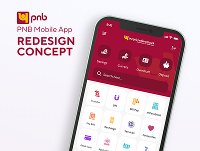 PNB Mobile App Redesign Concept adobexd app branding dailyuichallenge design icon illustration logo mockup pnb mobile app pnbapp uidesign uiuxdesign