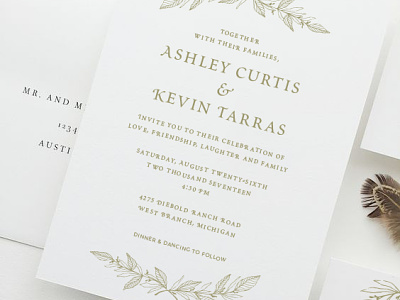 Wedding Invite font green invitation invite michigan nature serif serif font typography wedding